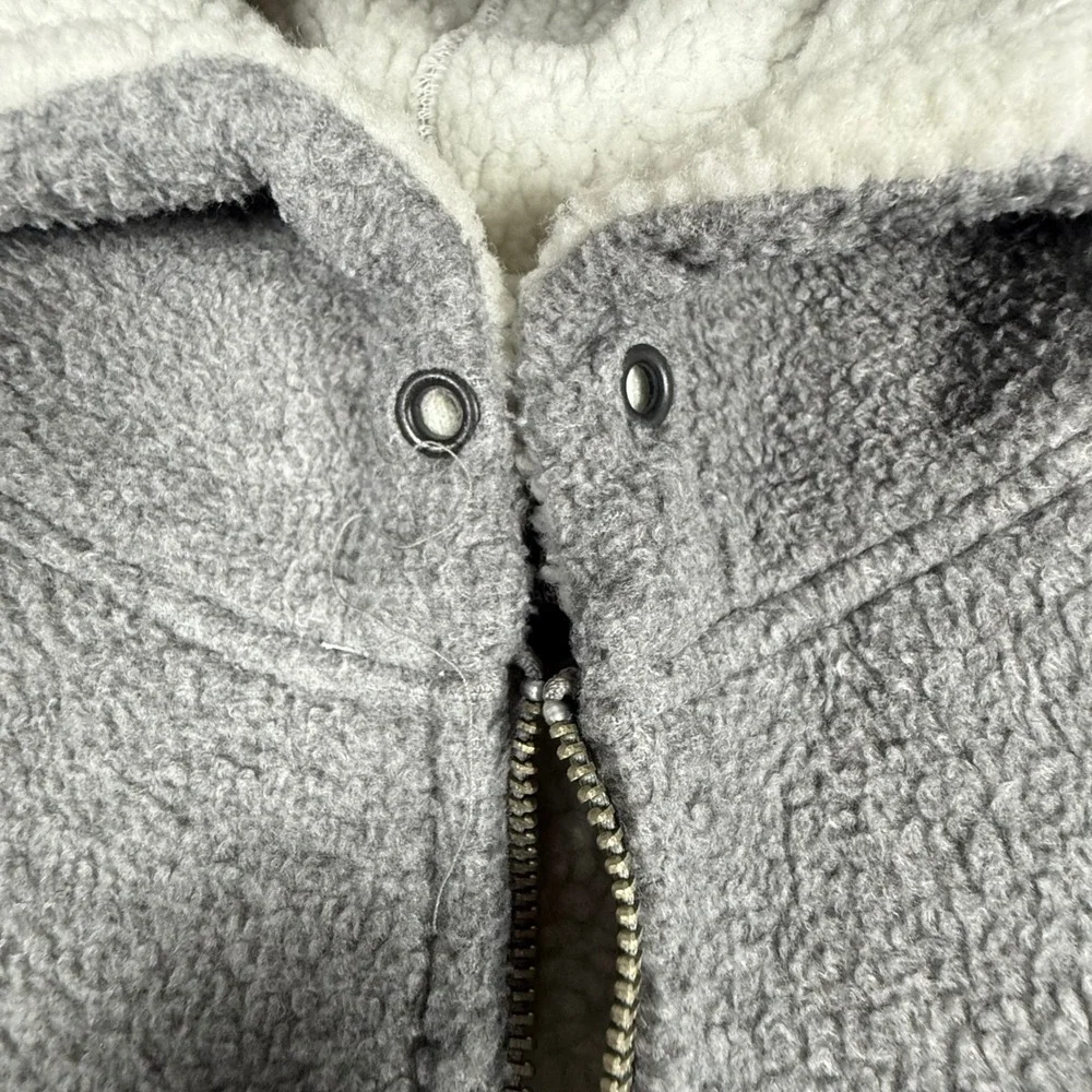 COACO New‎ York Gray Hooded Sherpa Lined Fleece Vest Womens XL Sleeveless